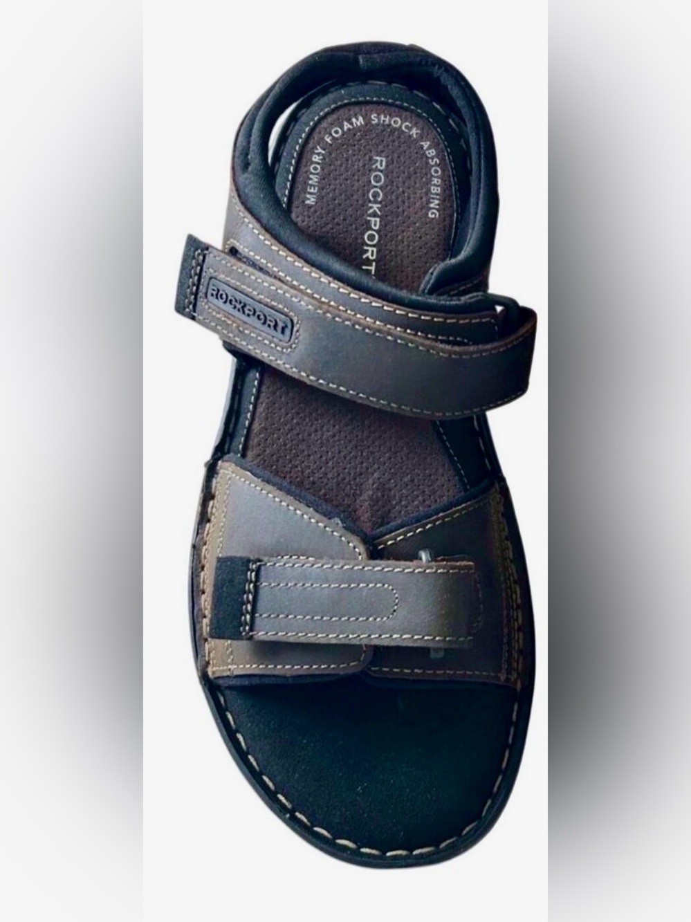 Rockport Darwyn Leather Comfort Sandals Women’s 8 Men’s 6 Brown New In Box